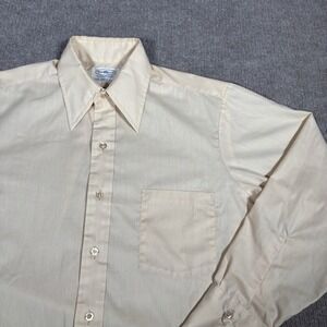 Pennys‎ Towncraft Shirt Mens M Yellow Long Sleeve Button Up Penn Prest 60s 70s